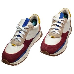 Madewell MWL Court Sneakers Womens 8M Multicolor Leather Suede NA832